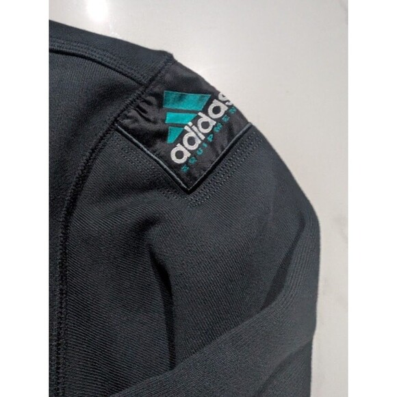 adidas Originals Retro 90s EQT Equipment Logo Sweatshirt Black Crewneck Size M - Picture 8 of 10